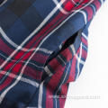 Classic Plaid Long-Sleeved Dark Button Dress Shirt